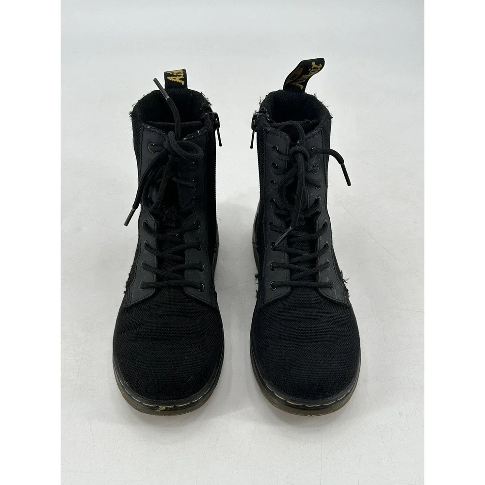 Dr. Martens COMBS J Gray Poly Round Toe Lace Up/Zip Ankle Boots Kid's Size 3‎